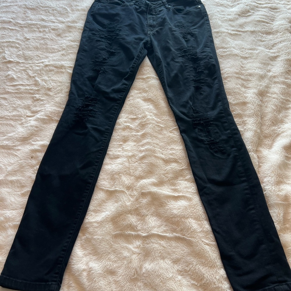 Robins Black Distressed Skinny Jeans